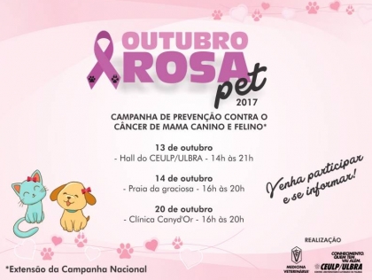 Ceulp/Ulbra realiza a campanha Outubro Rosa Pet 2017