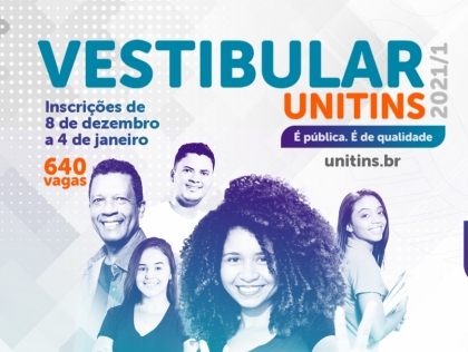 Unitins lana Vestibular 2021/1 com oferta de 640 vagas e novo curso de graduao em Palmas